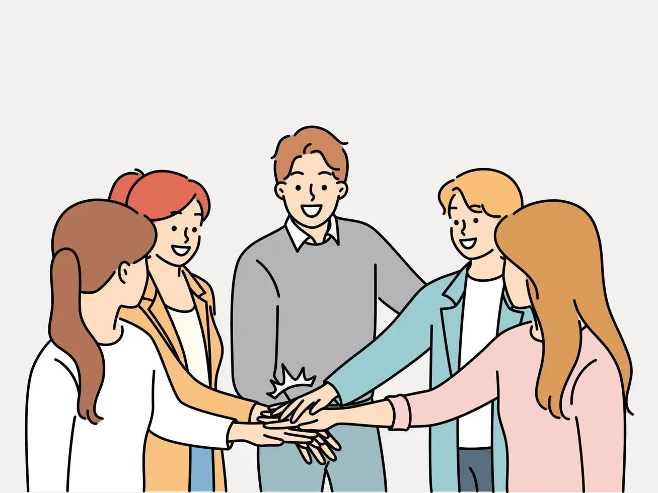 Friendly illustration of a workplace team